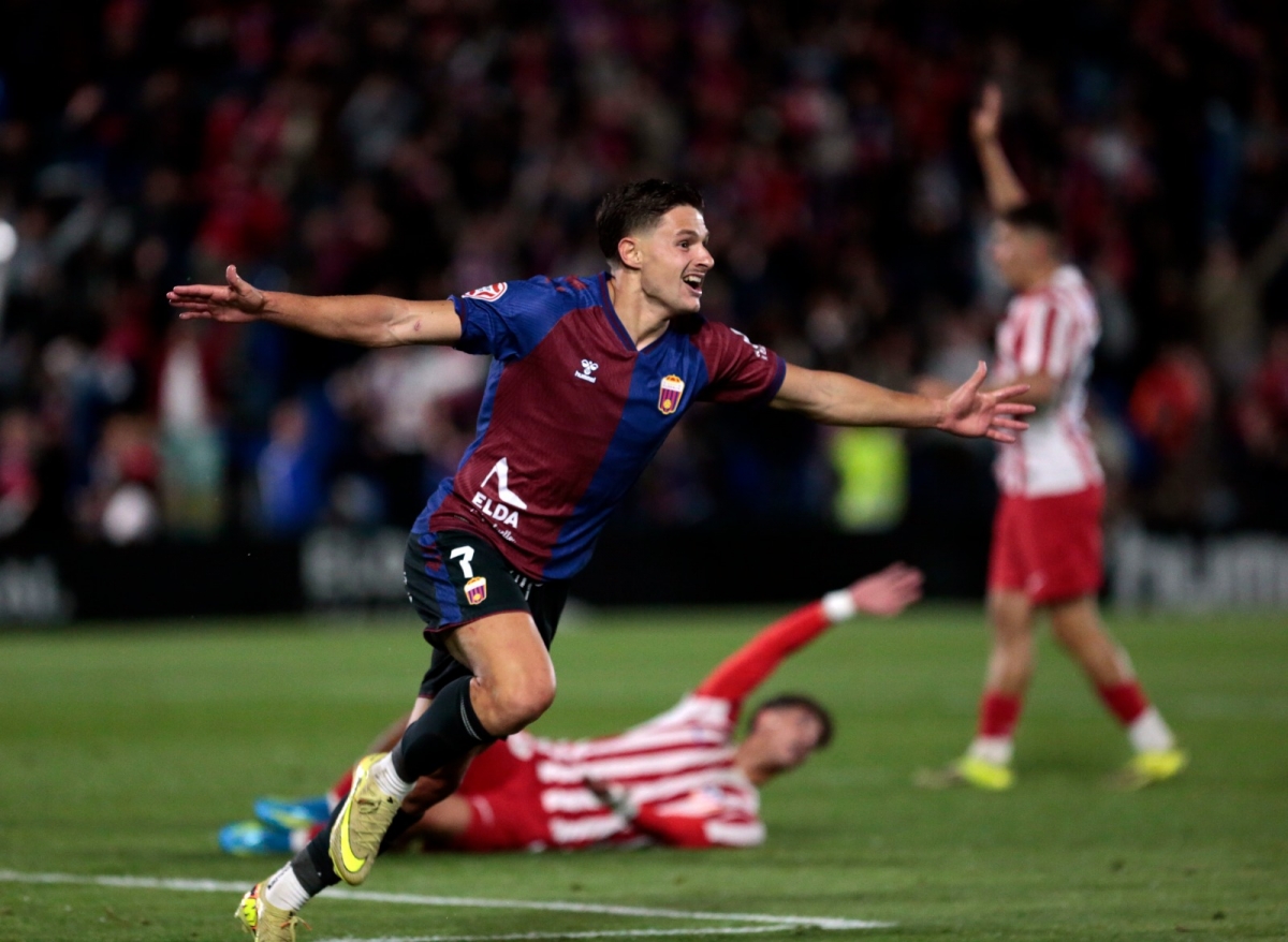 Nacho Quintana tras anotar el segundo de sus goles - Foto: FITO GONZÁLEZ Nacho Quintana tras anotar el segundo de sus goles
