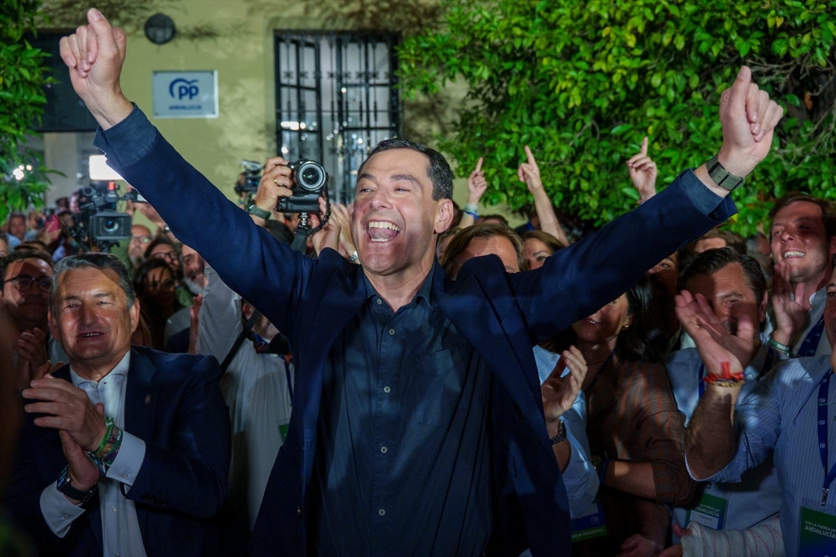 El PP gana las elecciones en Andalucía con 53 escaños, a dos de la mayoría absoluta