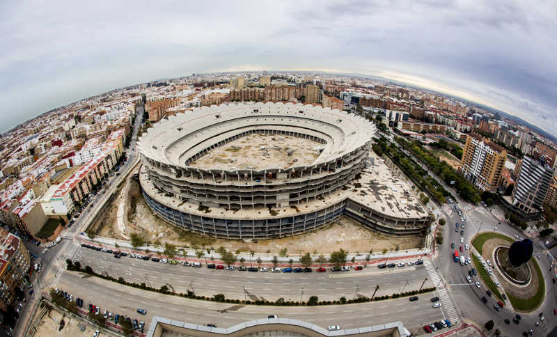 Vista de las obras del Nuevo Mestalla. Foto: EVA MÁÑEZ - 