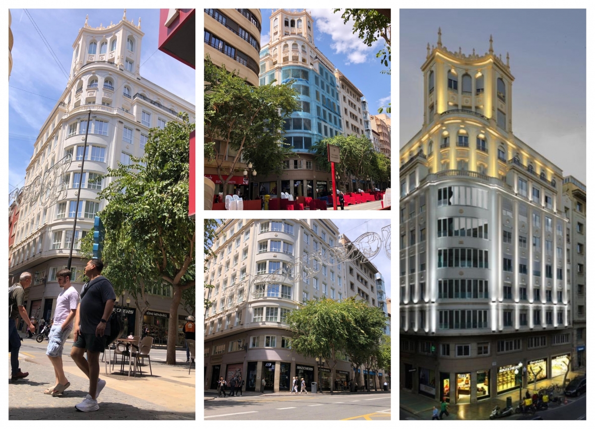 El estado actual del edificio, el antes y el después de la reforma, y recreación sobre su iluminación.