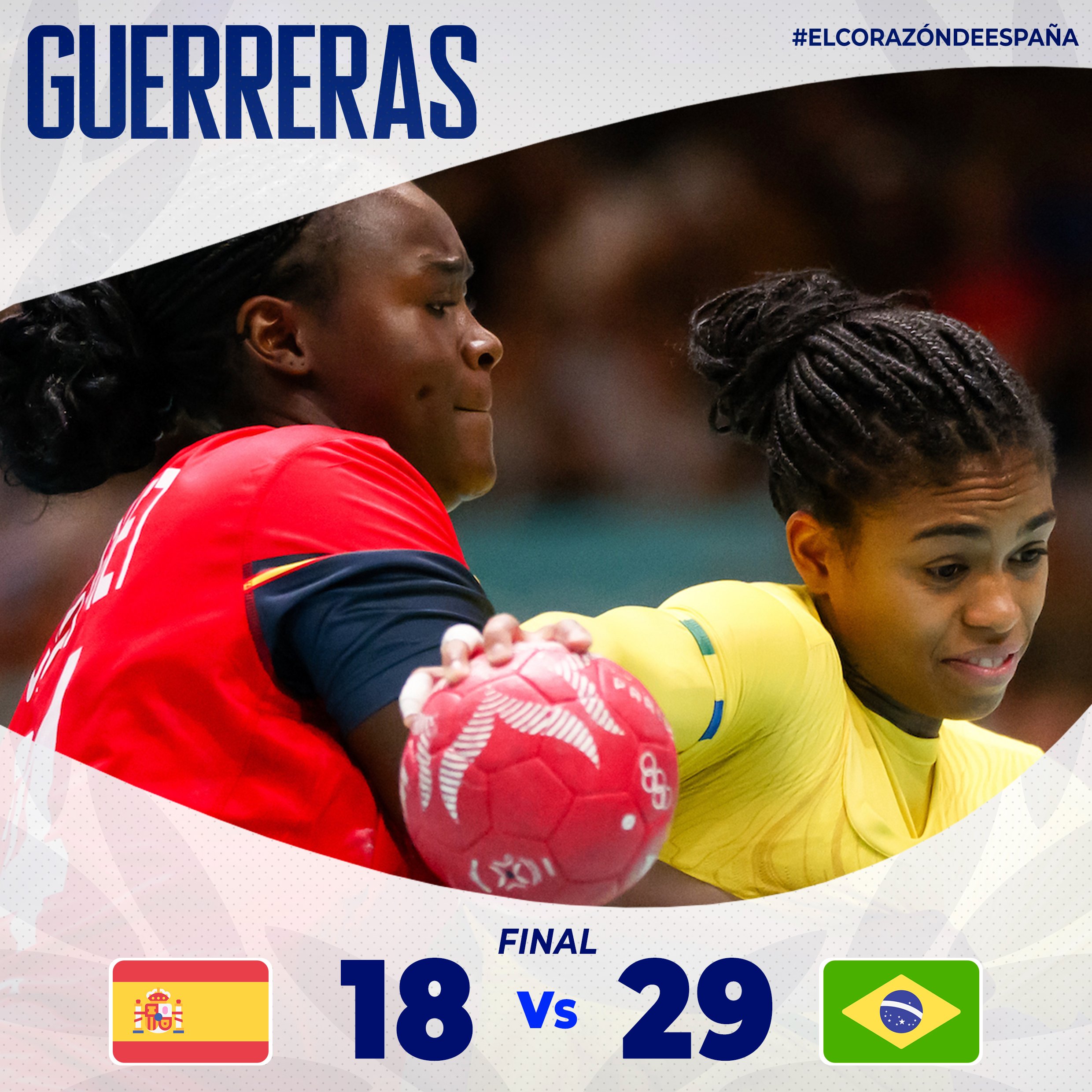 La selección femenina de balonmano cae claramente por 18-29 ante Brasil, rival directo por el billete a cuartos