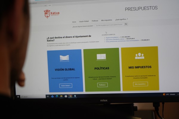 Xàtiva lanza un visor presupuestario para facilitar el acceso de la ciudadanía a la información económica municipal