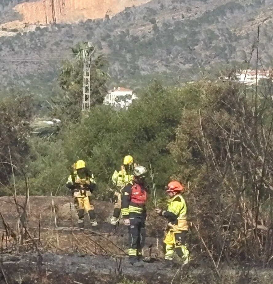 Estabilizado el incendio en la partida Armanello de Benidorm que ha afectado a una torre de alta tensión