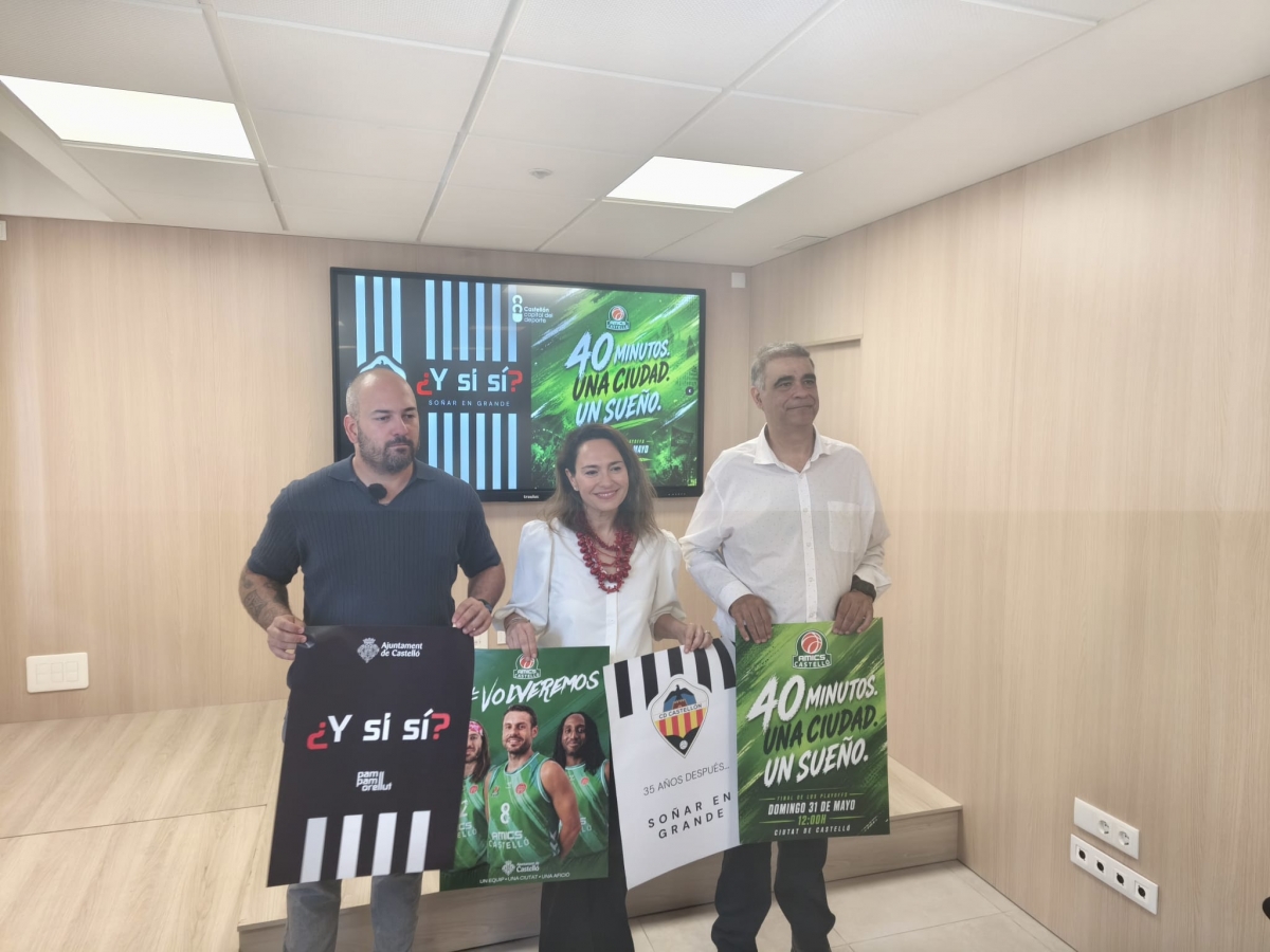 La ciudad se engalana para apoyar a CD Castellón y Amics en sus luchas por el ascenso