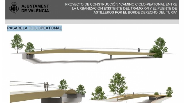 El Ayuntamiento de València prevé acabar en 8 meses las obras del camino ciclopeatonal entre el Jardín del Túria y el mar
