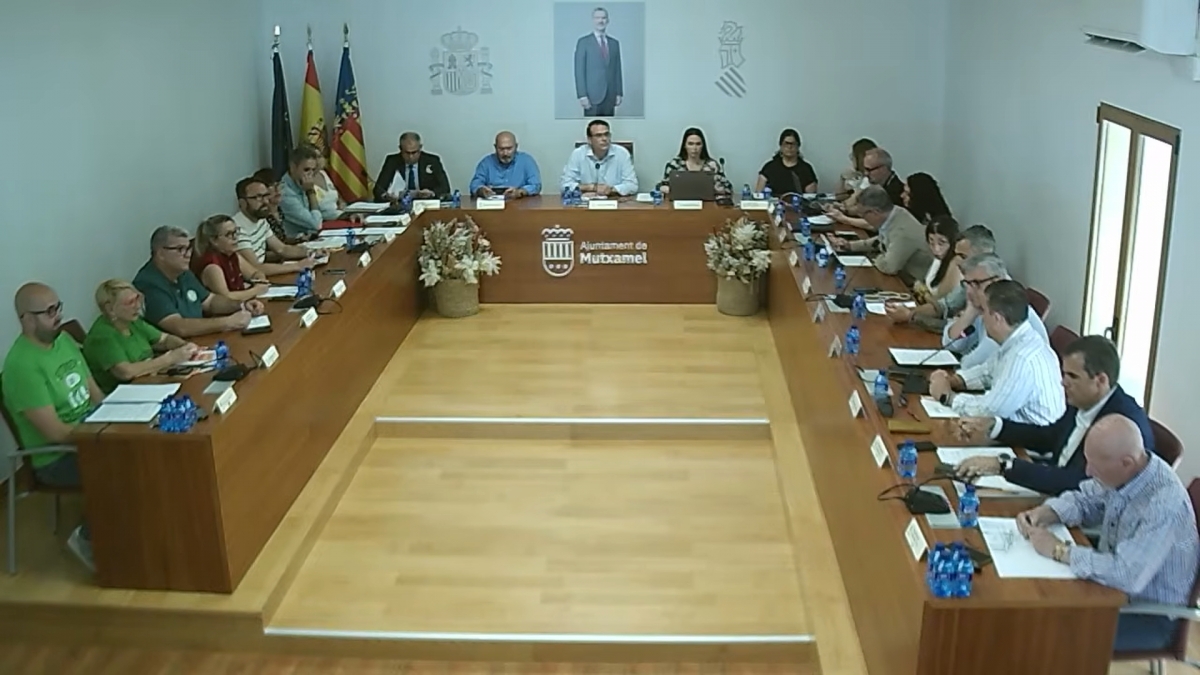 A la izquierda, los concejales vistiendo las camisetas de la manifestación educativa