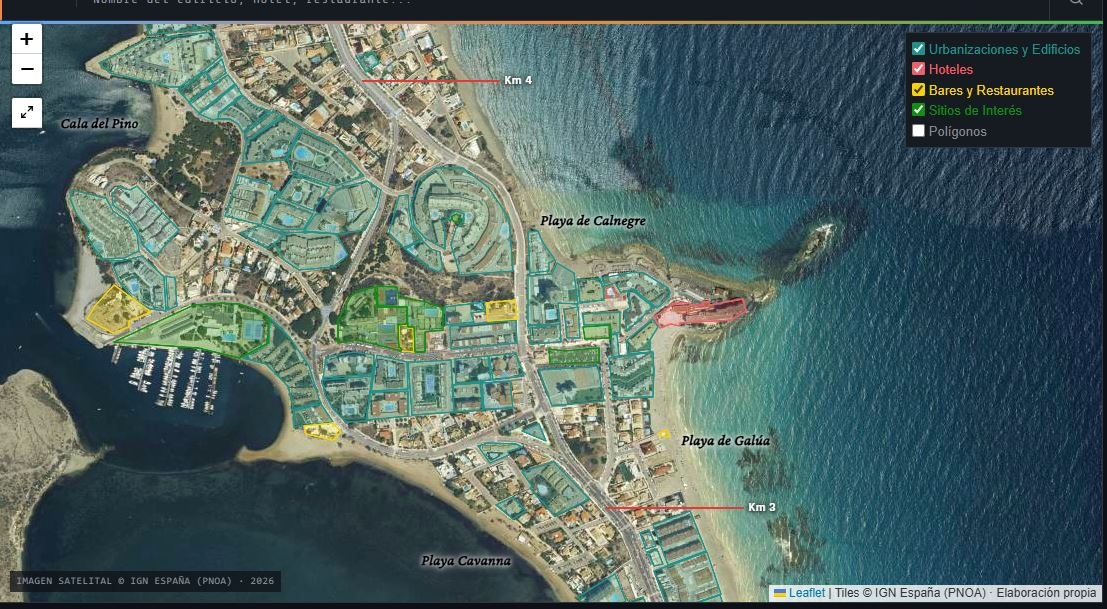 Se acabó el perderse en La Manga: crean un mapa interactivo y actualizado con las urbanizaciones, hoteles y puntos de interés