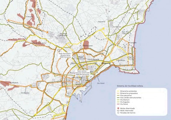 Alicante plantea extender una red ciclista de 185 km con el nuevo Plan General