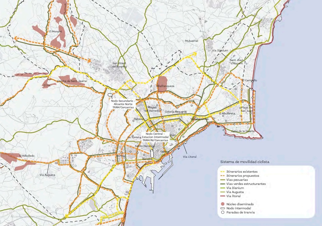 Alicante plantea extender una red ciclista de 185 km con el nuevo Plan General