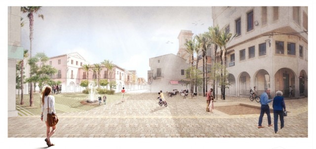 Moncofa ejecutará una propuesta finalista del concurso CRU para remodelar la plaza Constitución