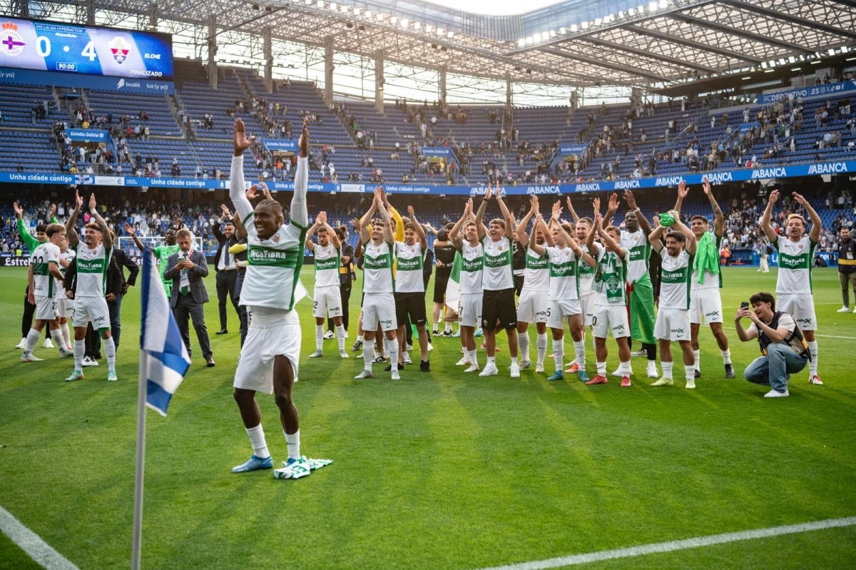 Uno de los momentos de la celebración en Riazor
