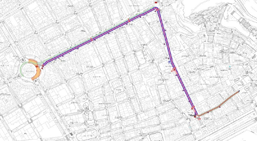 Plano del recorrido del desfile del Ninot.