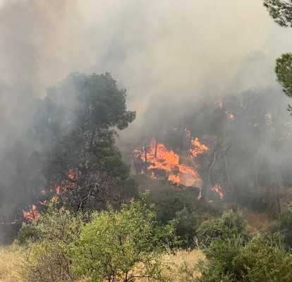 La UME acude al incendio forestal de Los Garres y el Miteco envía una aeronave, dos aviones Alfa, un hidroavión y un helicóptero