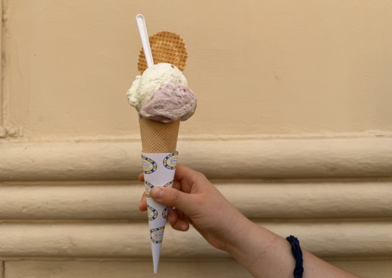 Helado de limón y albahaca en Antigua Lechería
