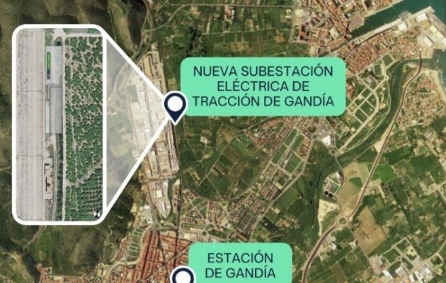 Adif licita por 7,8 millones la construcción de una nueva subestación eléctrica de tracción en Gandia