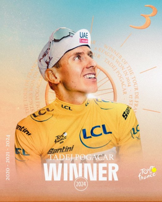 El cartel del triunfador. Foto: TOUR DE FRANCIA - 