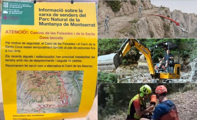 Montserrat trabaja para mejorar la seguridad de sus caminos tras los desprendimientos provocados por las lluvias