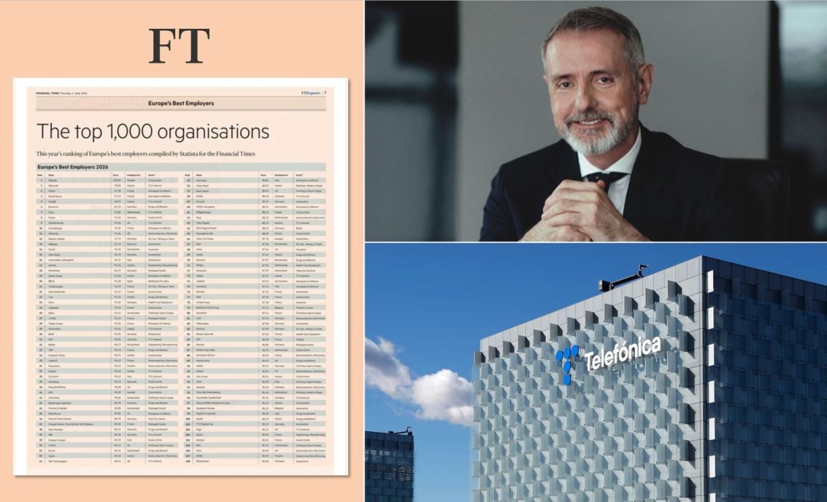 Telefónica, la empresa española mejor valorada para trabajar en Europa según el 'Financial Times'