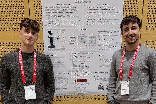 Dos estudiantes de la UJI vencen en la competición internacional del congreso de robótica ICRA de 2026