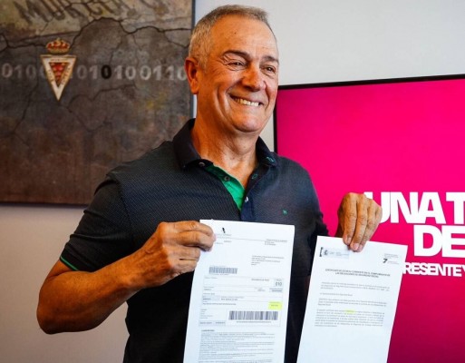 Felipe Moreno paga 6,2 millones y salda la histórica deuda del Murcia con Hacienda