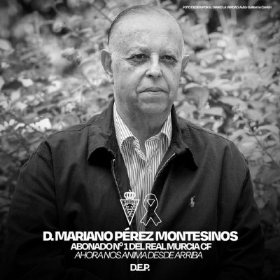 Fallece Mariano Pérez Montesinos, abonado número 1 del Murcia a los 87 años y tras casi 80 con carné 