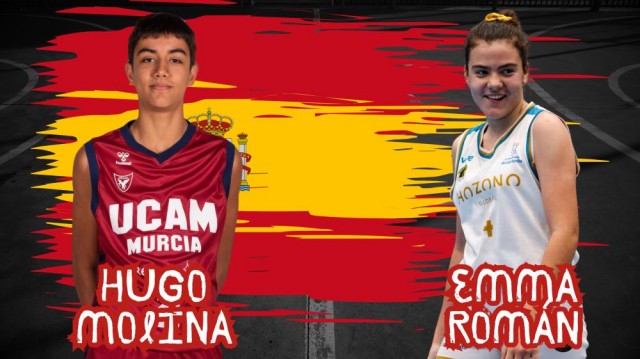 Hugo Molina, del UCAM; y Emma Román, del Jairis, en las tecnificaciones FEB sub-14 y sub-12