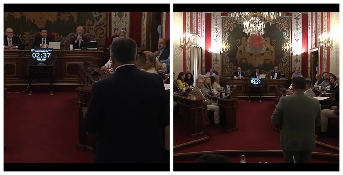 Llorens y Olivares, durante sus intervenciones en el pleno. - Llorens y Olivares, durante sus intervenciones en el pleno.