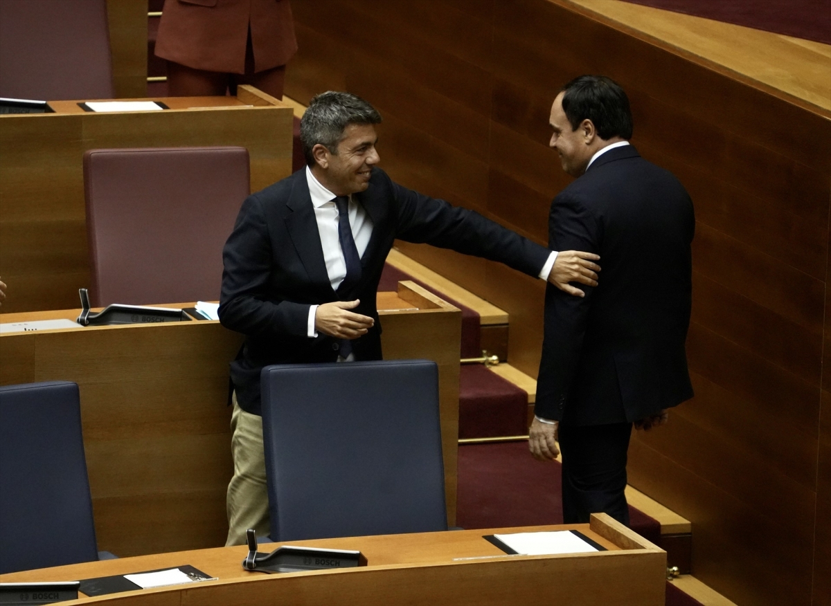 Mazón y Pérez Llorca, juntos en Les Corts meses atrás. - Foto: EP/EDUARDO MANZANA Mazón y Pérez Llorca, juntos en Les Corts meses atrás.