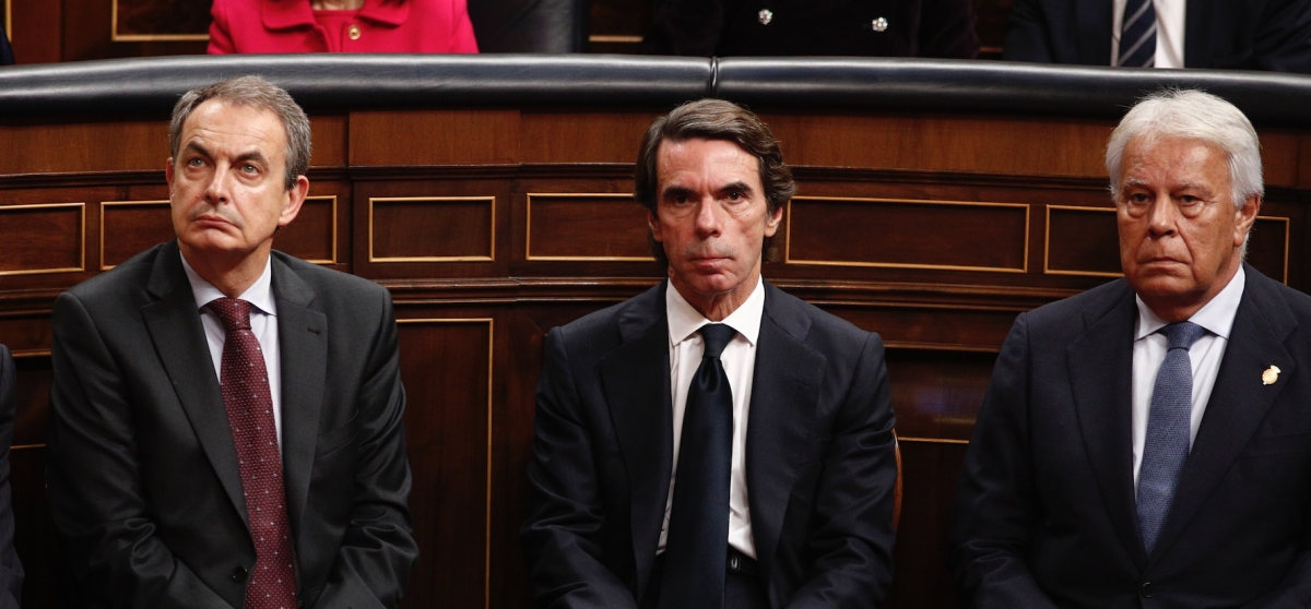 Zapatero, Aznar y Felipe González, en una imagen de archivo.
