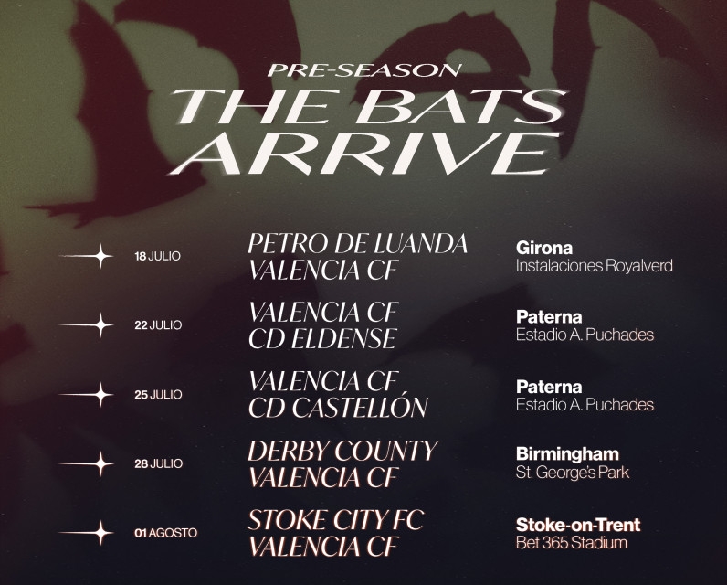 Conoce los rivales del Valencia CF en la pretemporada 2026-27