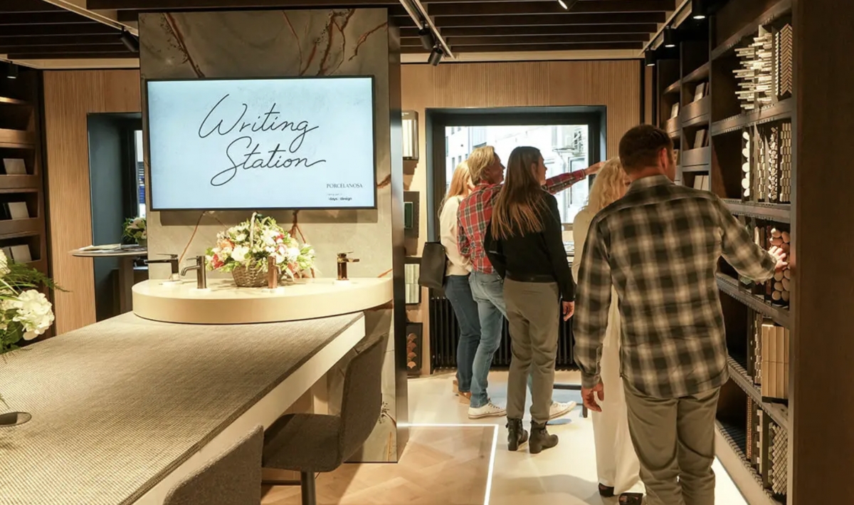 Ambiente de la nueva tienda Porcelanosa en Copenhague