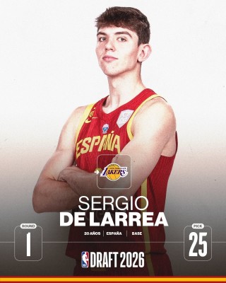 Sergio De Larrea, elegido con el número 25 por los Lakers y enviado a los Knicks