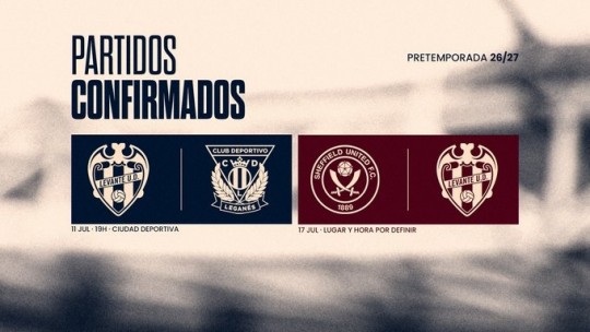 El Levante UD anuncia sus dos primeros amistosos de pretemporada