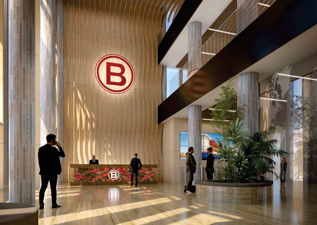 Render del interior del futuro edificio de oficinas.