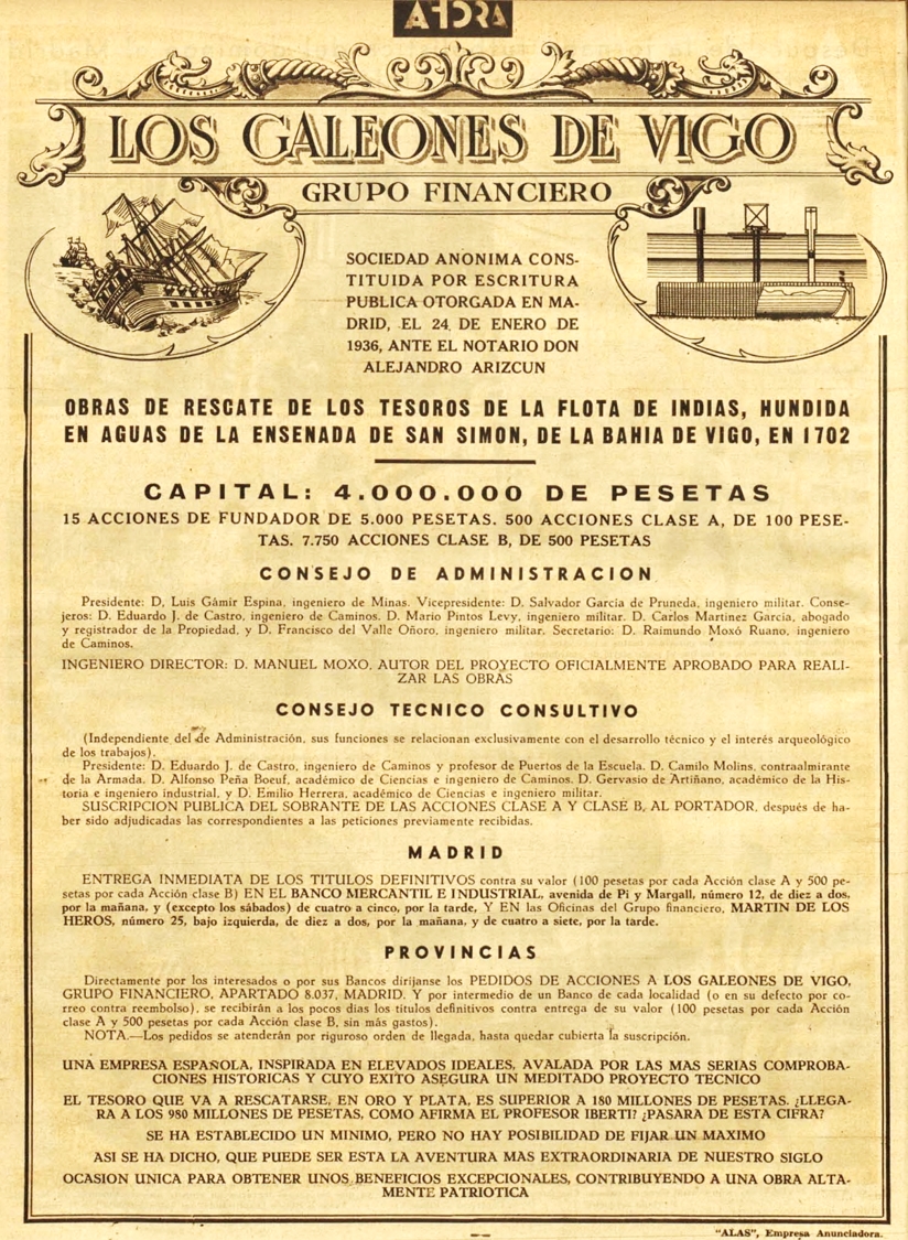 Manifiesto de la S. A. Los Galeones de Vigo, 1936. Biblioteca Nacional de España (BNE) - Manifiesto de la S. A. Los Galeones de Vigo, 1936. Biblioteca Nacional de España (BNE)