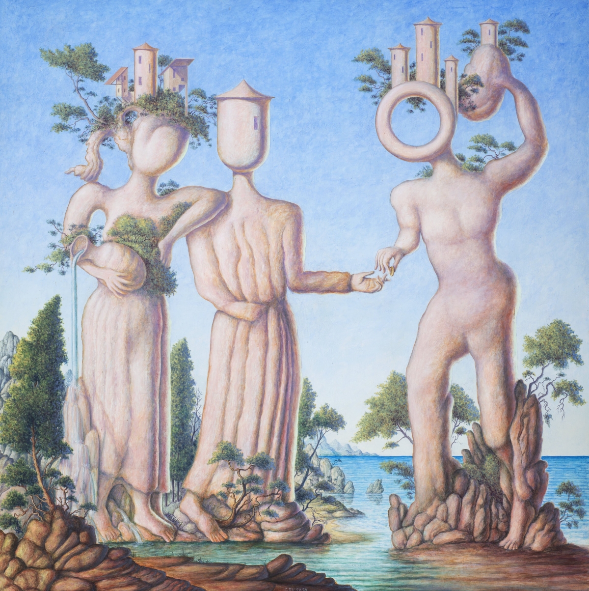 Pérez Villalta, Paisaje-conversación con alegoría.