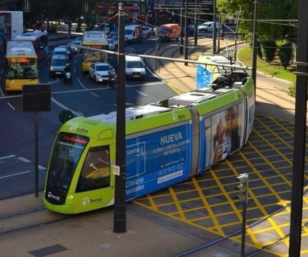 El tranvía empieza a abrirse camino hacia el sur de Murcia
