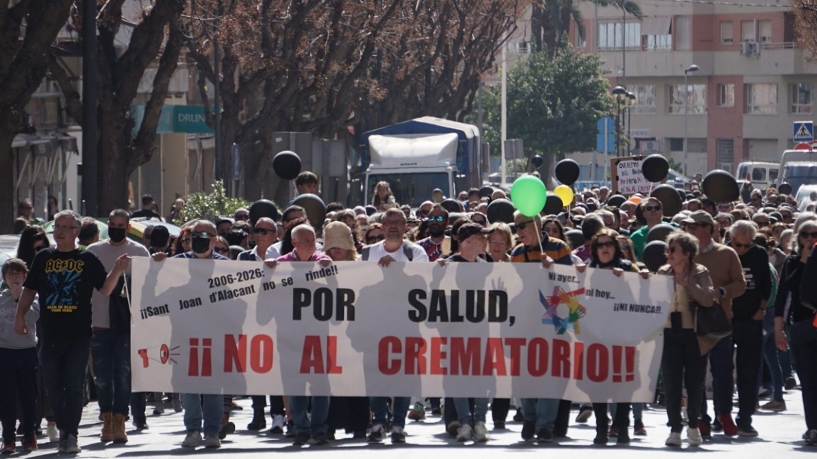 Imagen de archivo de una manifestación contra el crematorio de Sant Joan - Foto: MIGUEL ÁNGEL VALERO
