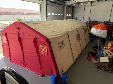 La Diputación adquiere una nueva carpa de despliegue rápido para apoyar al puesto avanzado de bomberos