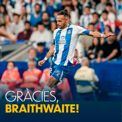 Braithwaite ejecuta su cláusula de liberación y deja el Espanyol 