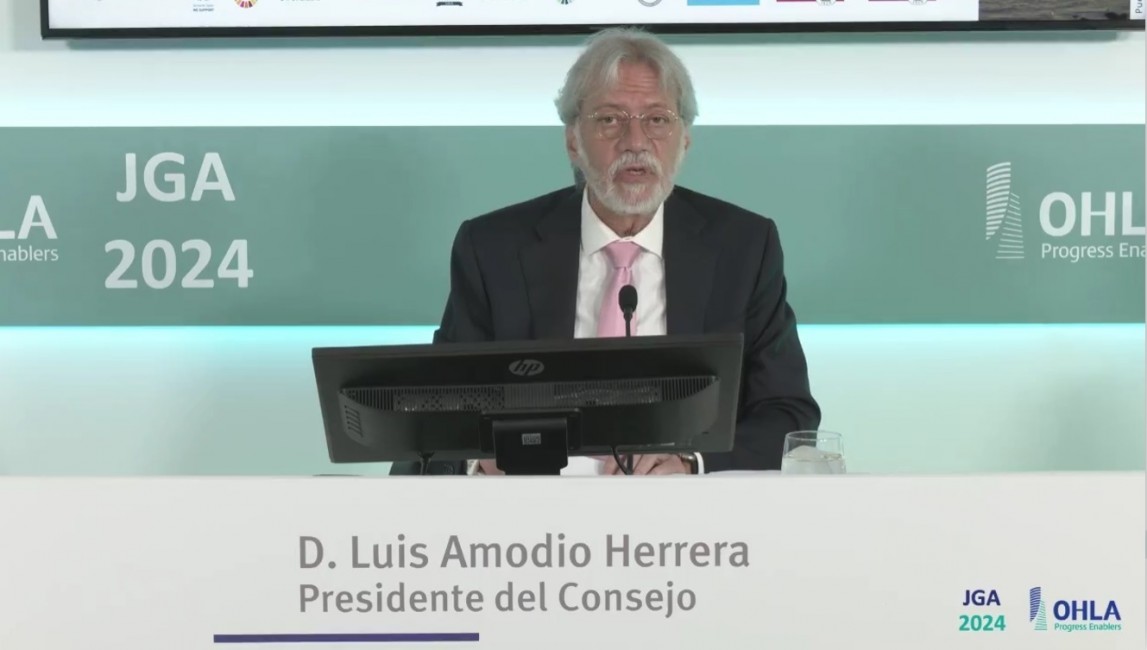 El presidente de OHLA, Luis Amodio, en la junta general de accionistas de OHLA de 2024. Foto: OHLA  - 