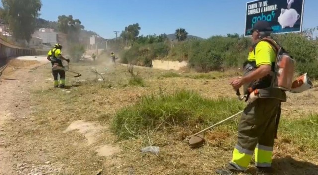 Murcia pone a punto la Rambla del Garruchal para retirar maleza y evitar tapones ante las próximas lluvias