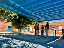Los primeros toldos contra el calor en los colegios de Murcia ya están listos en Sangonera la Verde y San José de la Vega