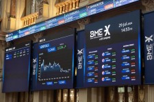 El Ibex 35 recupera los 19.400 puntos (+0,25%) en la media sesión con el crudo próximo a los 80 dólares