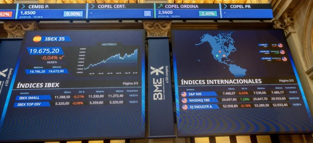 El Ibex 35 pierde un 2,35% en la semana, roza los 19.400 puntos y fía el repunte a la temporada de resultados