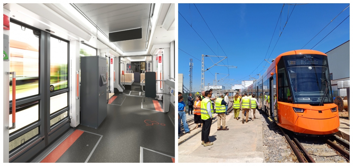 El interior de uno de los nuevos trenes, y su disposición sobre las vías.