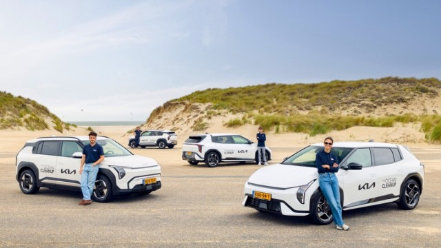 Kia renueva su flota de vehículos eléctricos para apoyar la misión global de The Ocean Cleanup