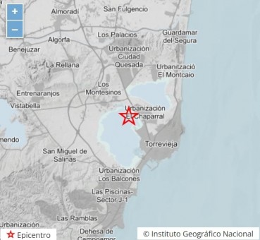 Un terremoto de magnitud 1,8 se deja sentir junto a Los Montesinos con epicentro en la Laguna Salada de Torrevieja