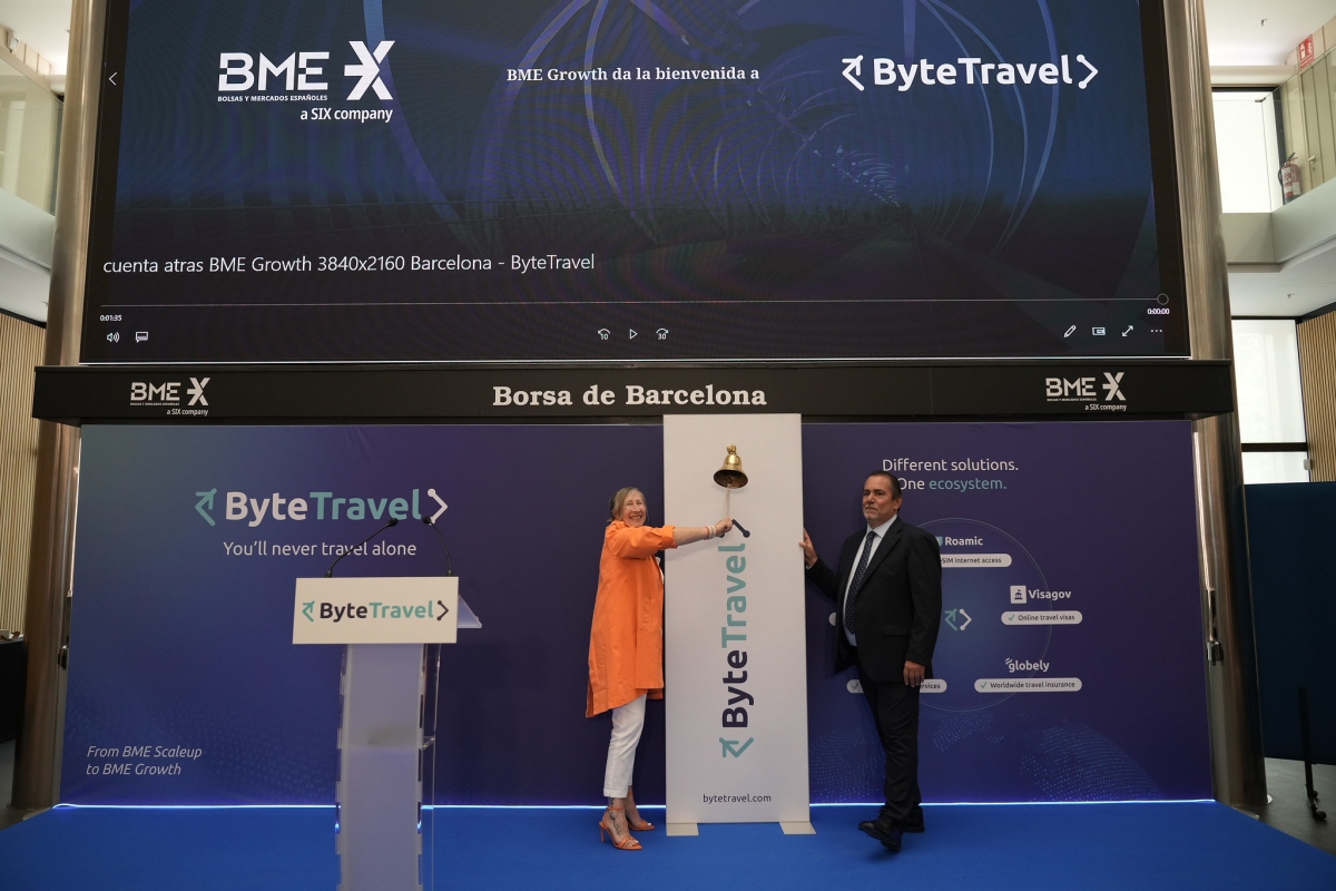 Debut en BME Growth de la catalana ByteTravel. - Foto: BME Debut en BME Growth de la catalana ByteTravel.