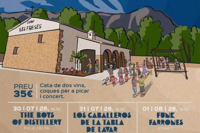 El verano suena entre viñedos: Les Freses vuelve con una nueva edición de 'Música entre vinyes a poqueta nit'